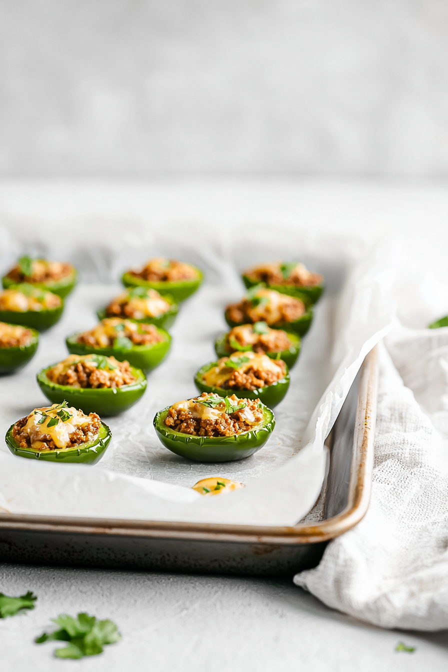 Keto Chili and Cheese Jalapeño Bites Preparation