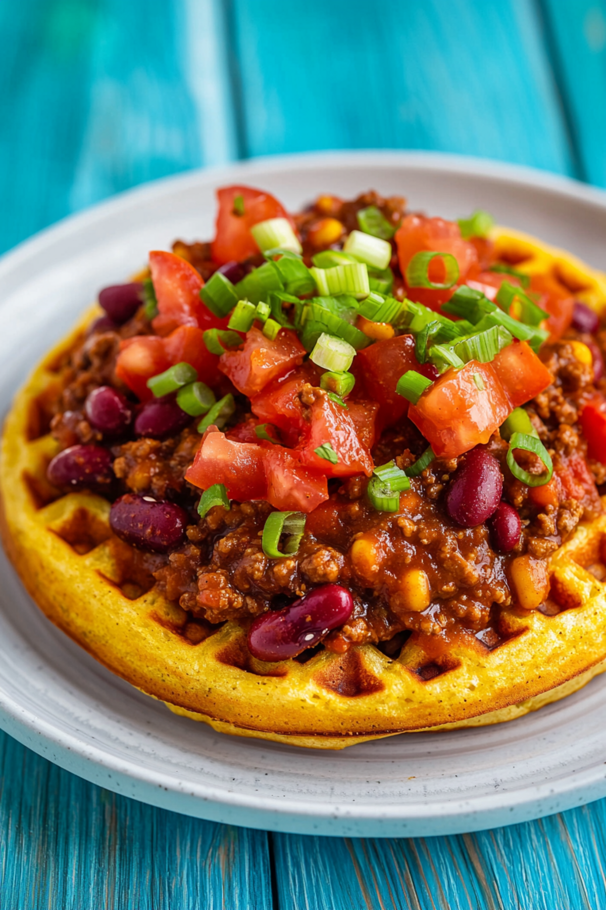 Keto "Cornbread" Waffles with Chili_001