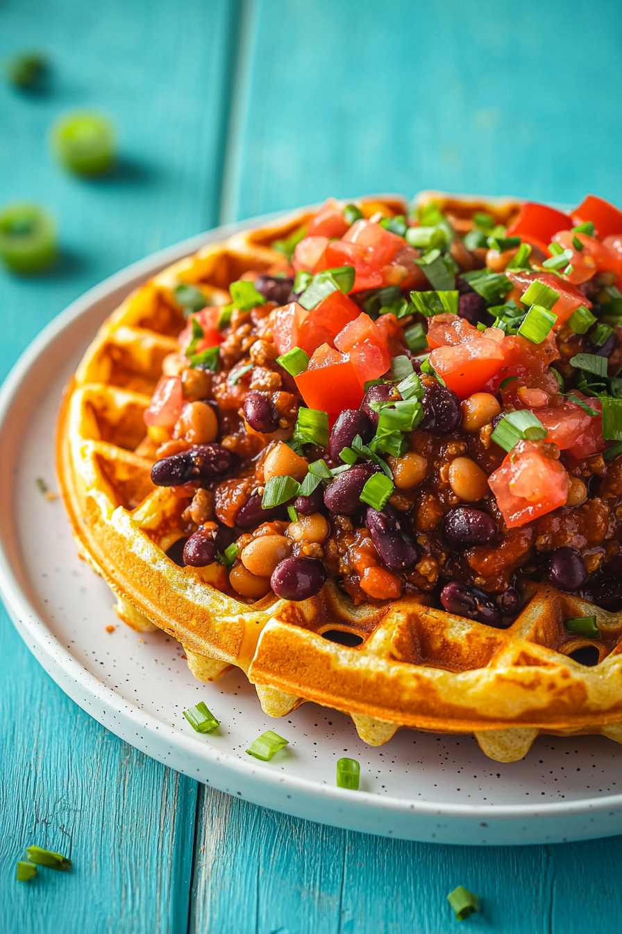Keto Cornbread Waffles with Chili