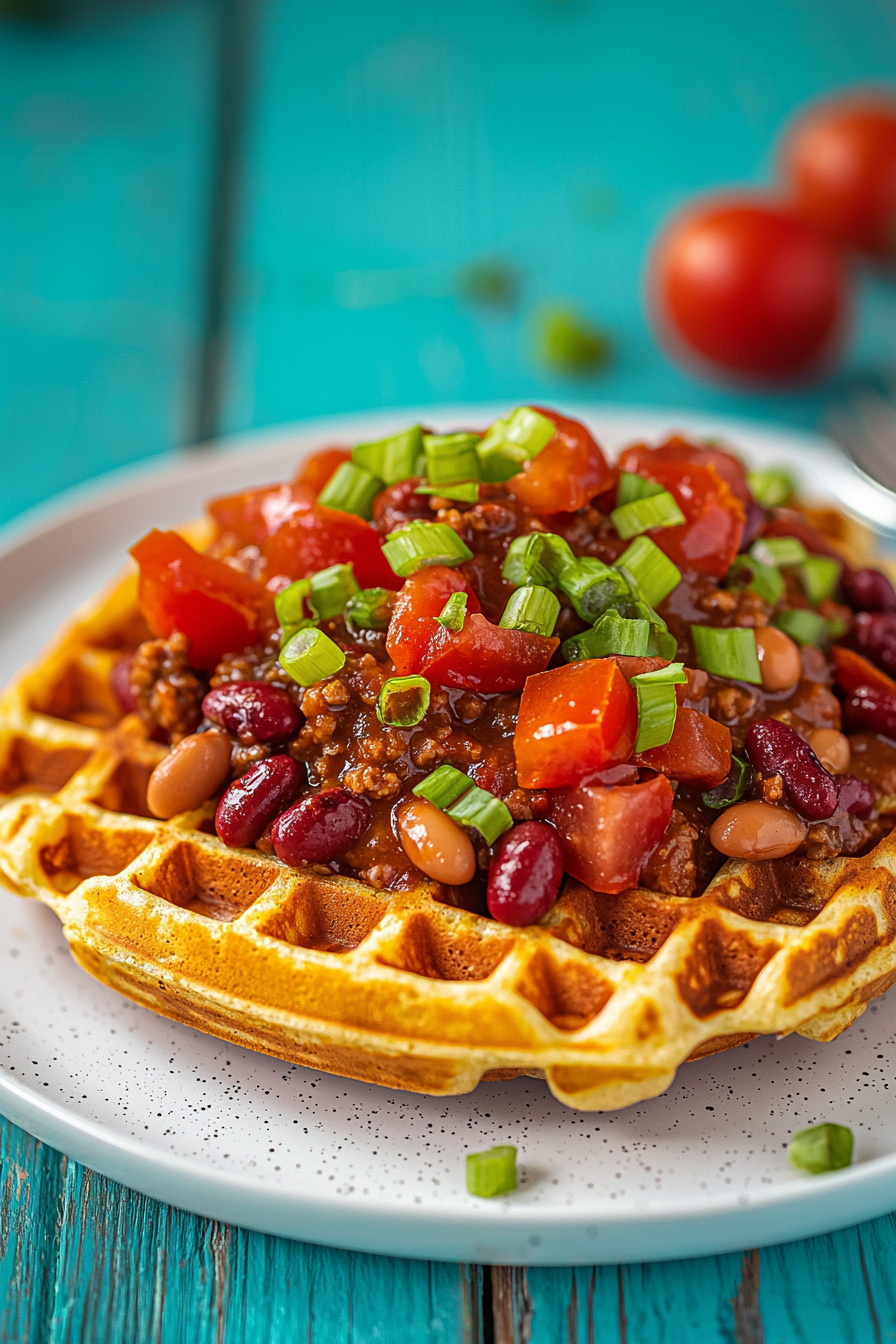 Keto Cornbread Waffles with Chili