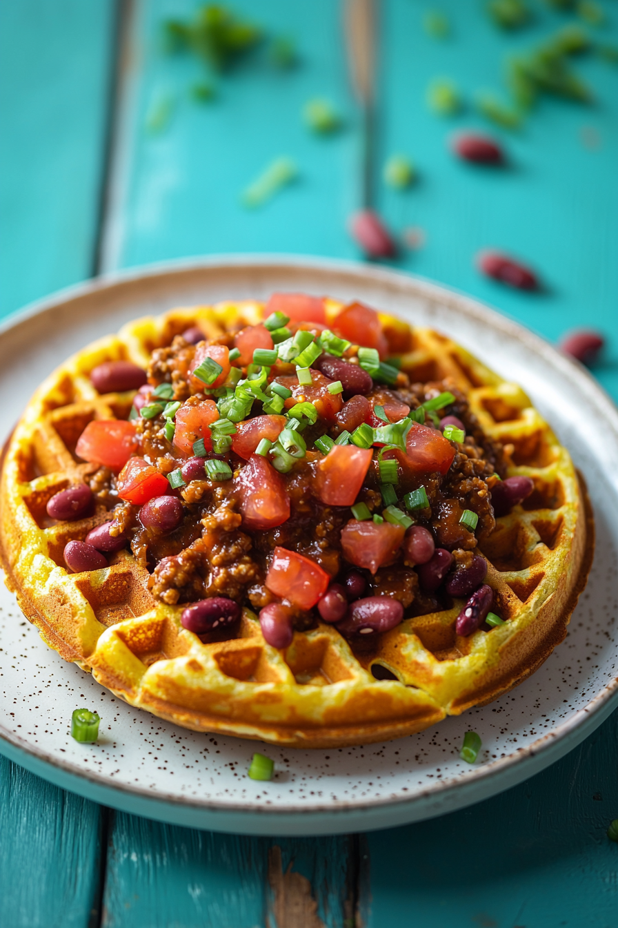 Keto Cornbread Waffles with Chili