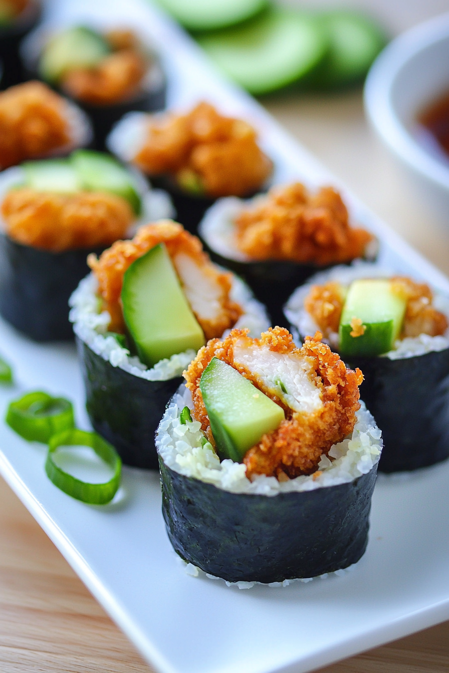 Keto Fried Chicken and Cauliflower Rice Sushi