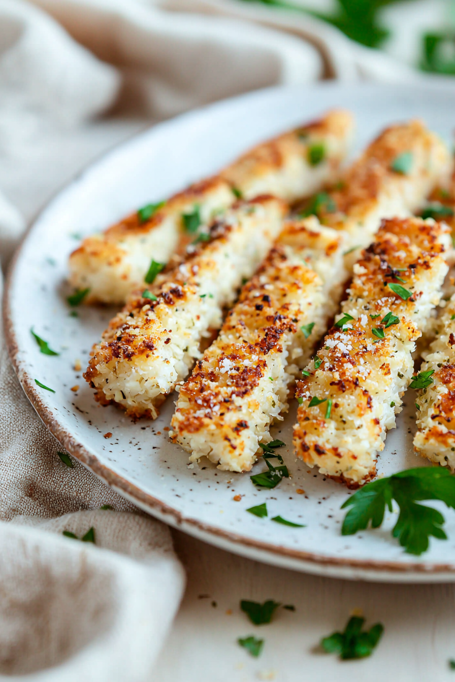 Keto Garlic Breadsticks with Cauliflower