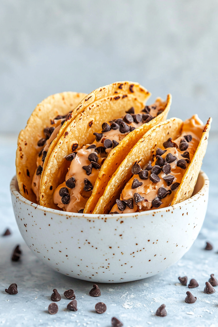 Assembling Keto Ice Cream Tacos