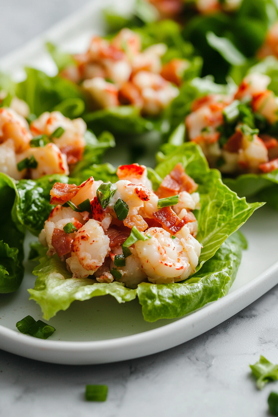 Keto Lobster and Bacon Lettuce Cups