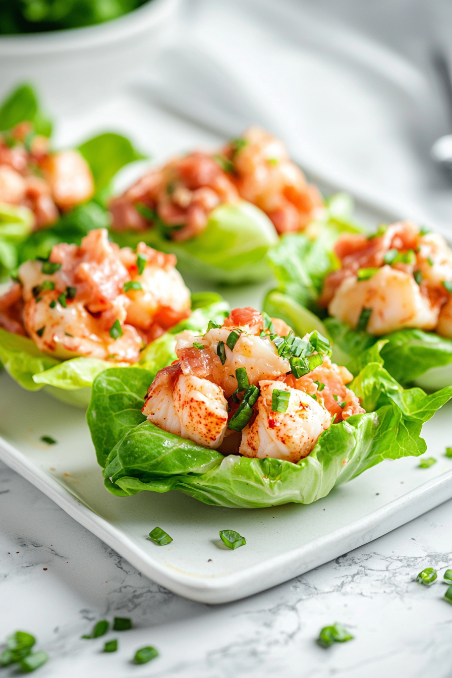 Keto Lobster and Bacon Lettuce Cups