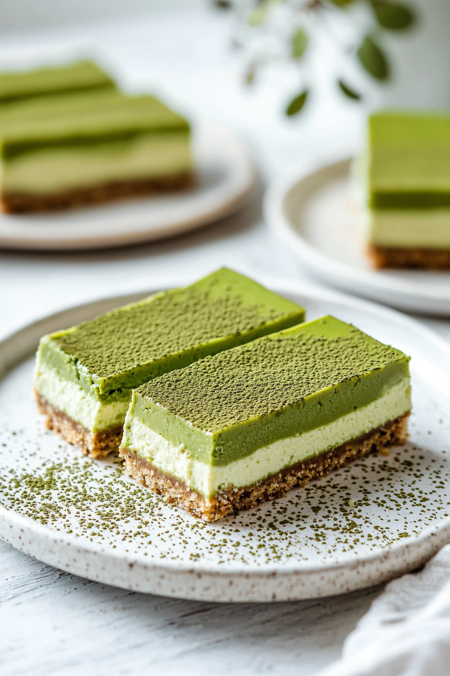 Keto Matcha Cheesecake Bars