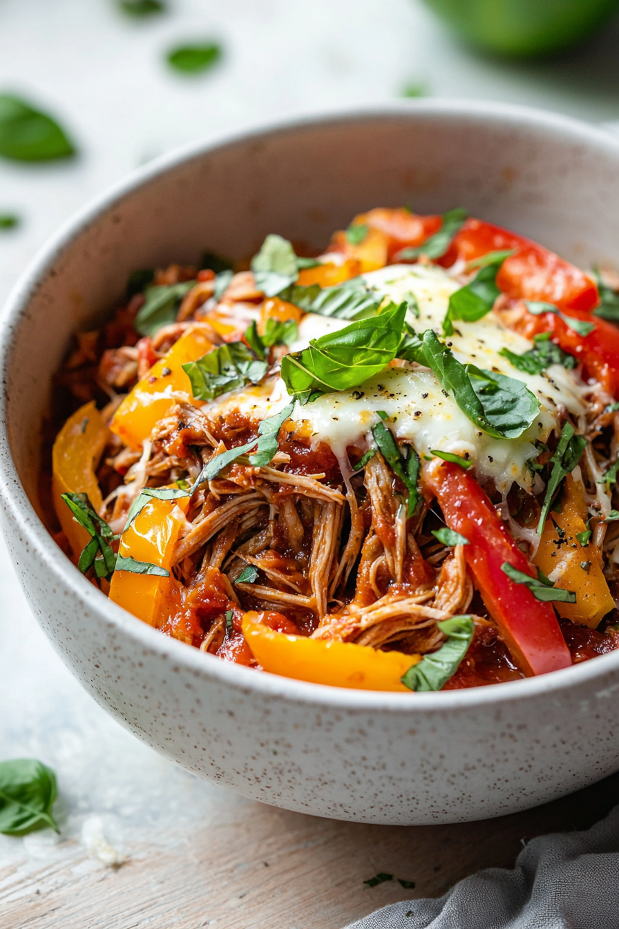 Keto Pulled Pork Pizza Bowls