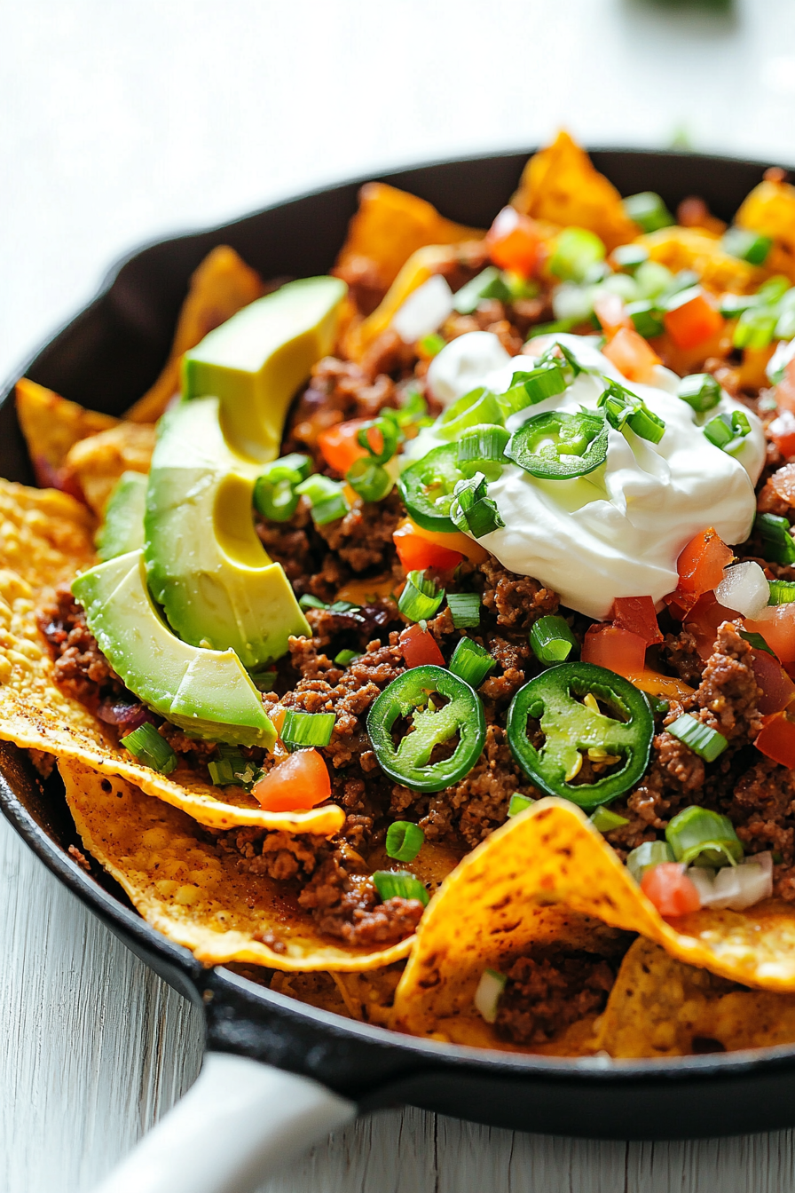 Loaded Cauliflower Skillet Nachos