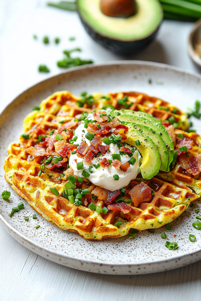 Loaded Keto Cauliflower Waffles_001