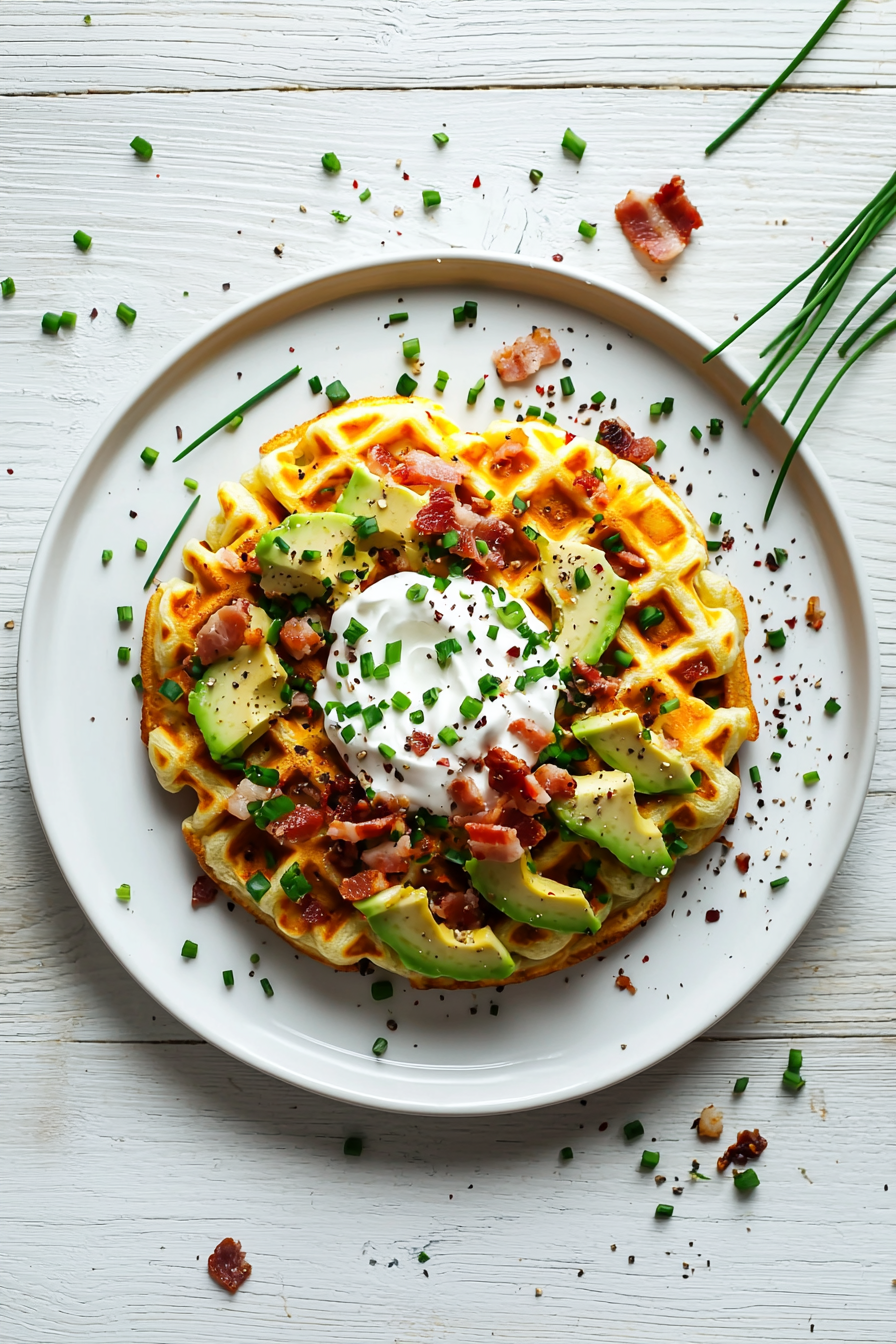 Loaded Keto Cauliflower Waffles
