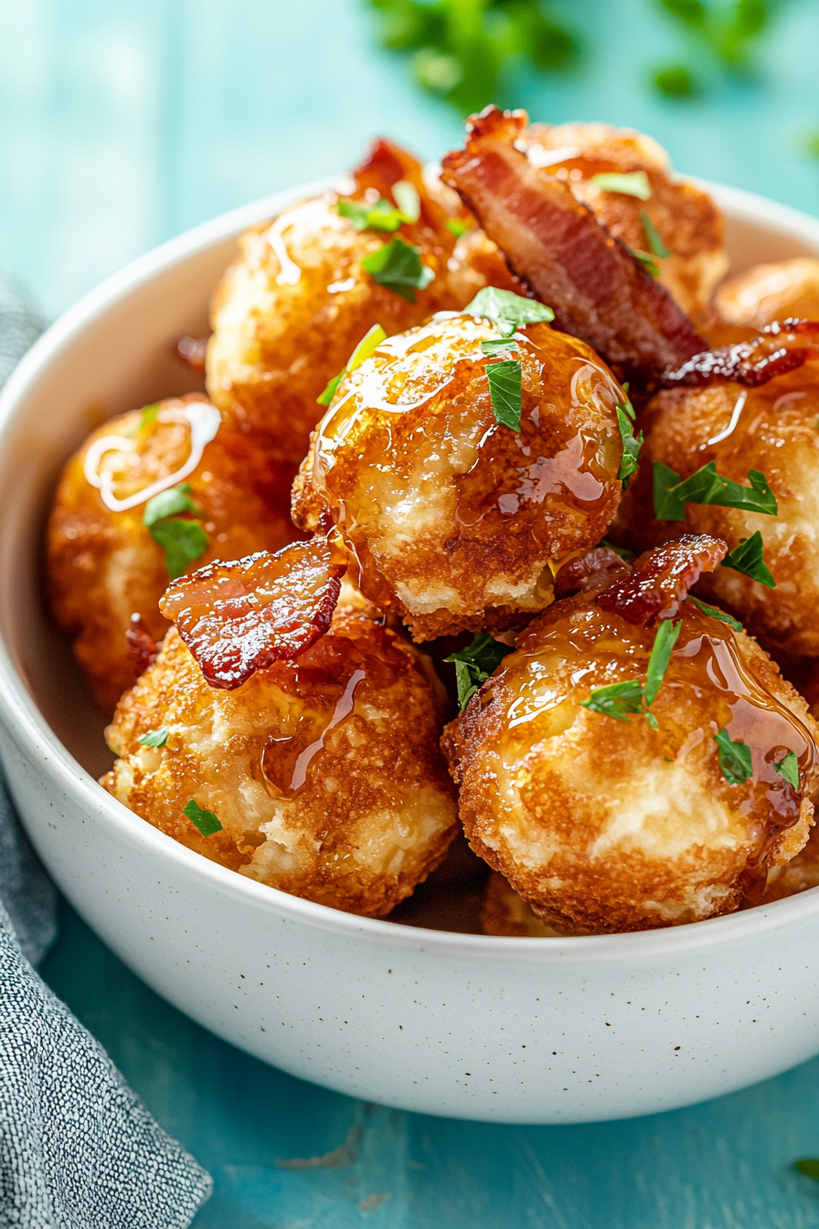 Maple Bacon Keto Pancake Bombs Cooking