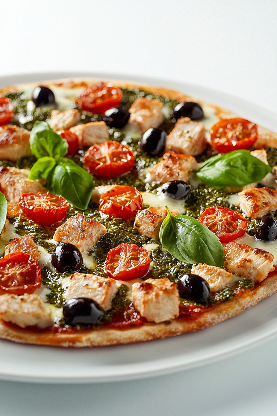Pesto Chicken Crust Pizza Ready to Serve