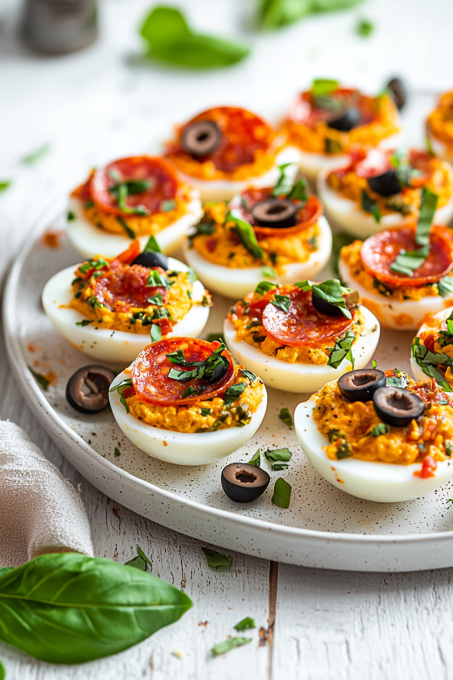 Delicious Pizza-Flavored Deviled Eggs