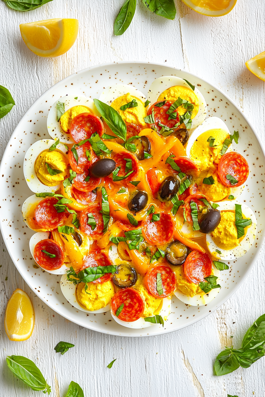 Pizza-Flavored Deviled Eggs