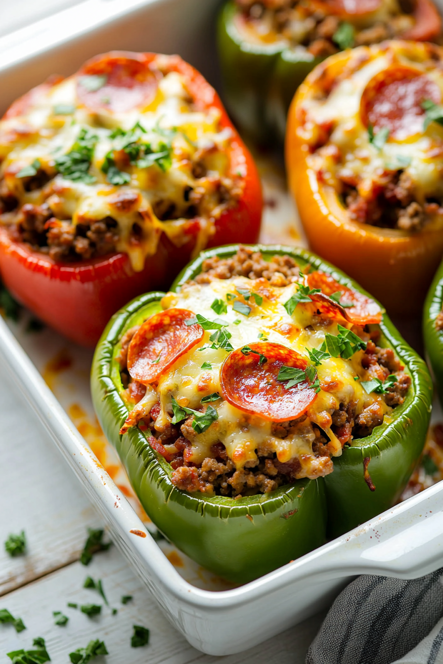 Pizza-Stuffed Bell Peppers
