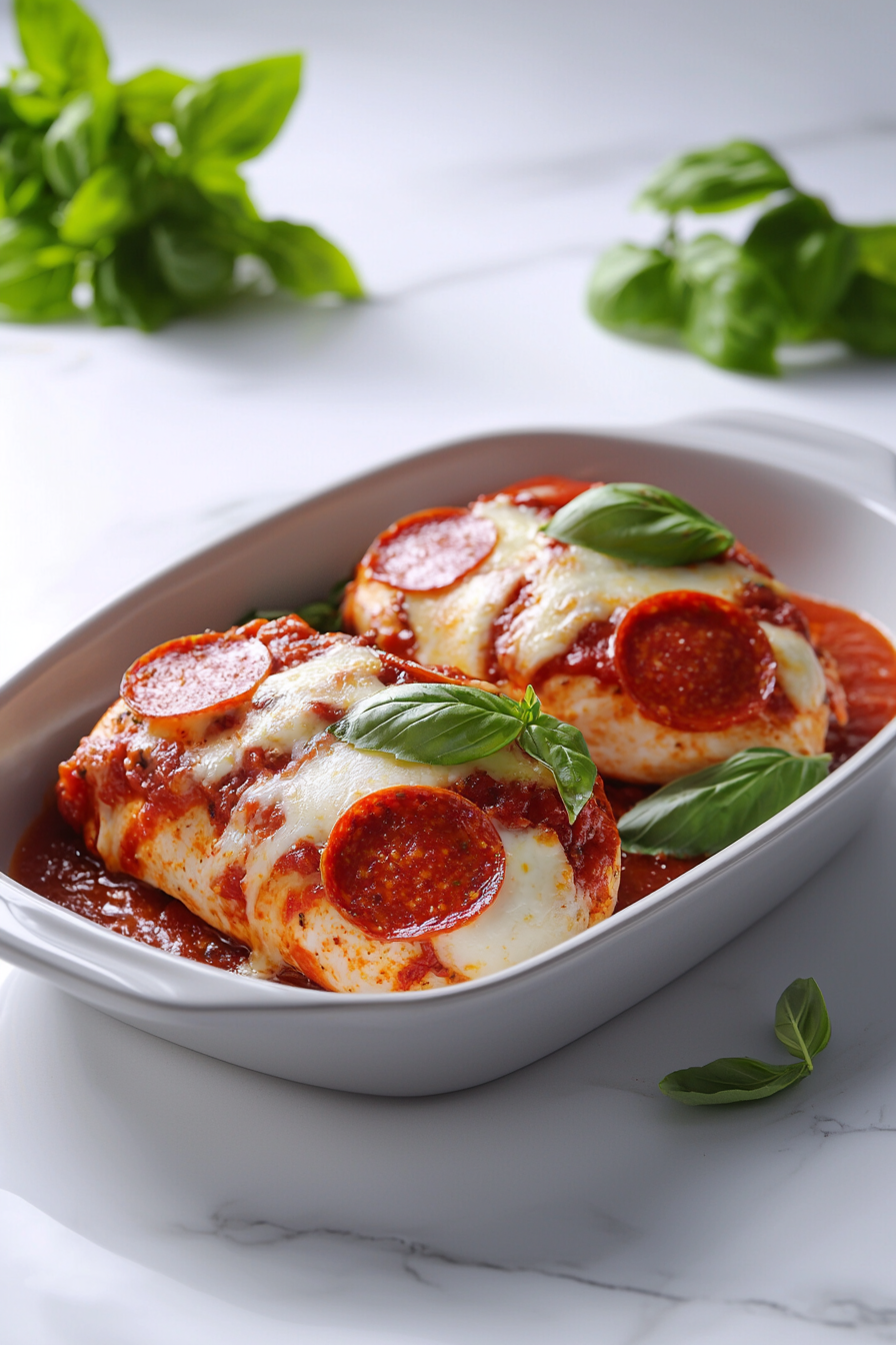 Pizza-Stuffed Chicken Breast Serving