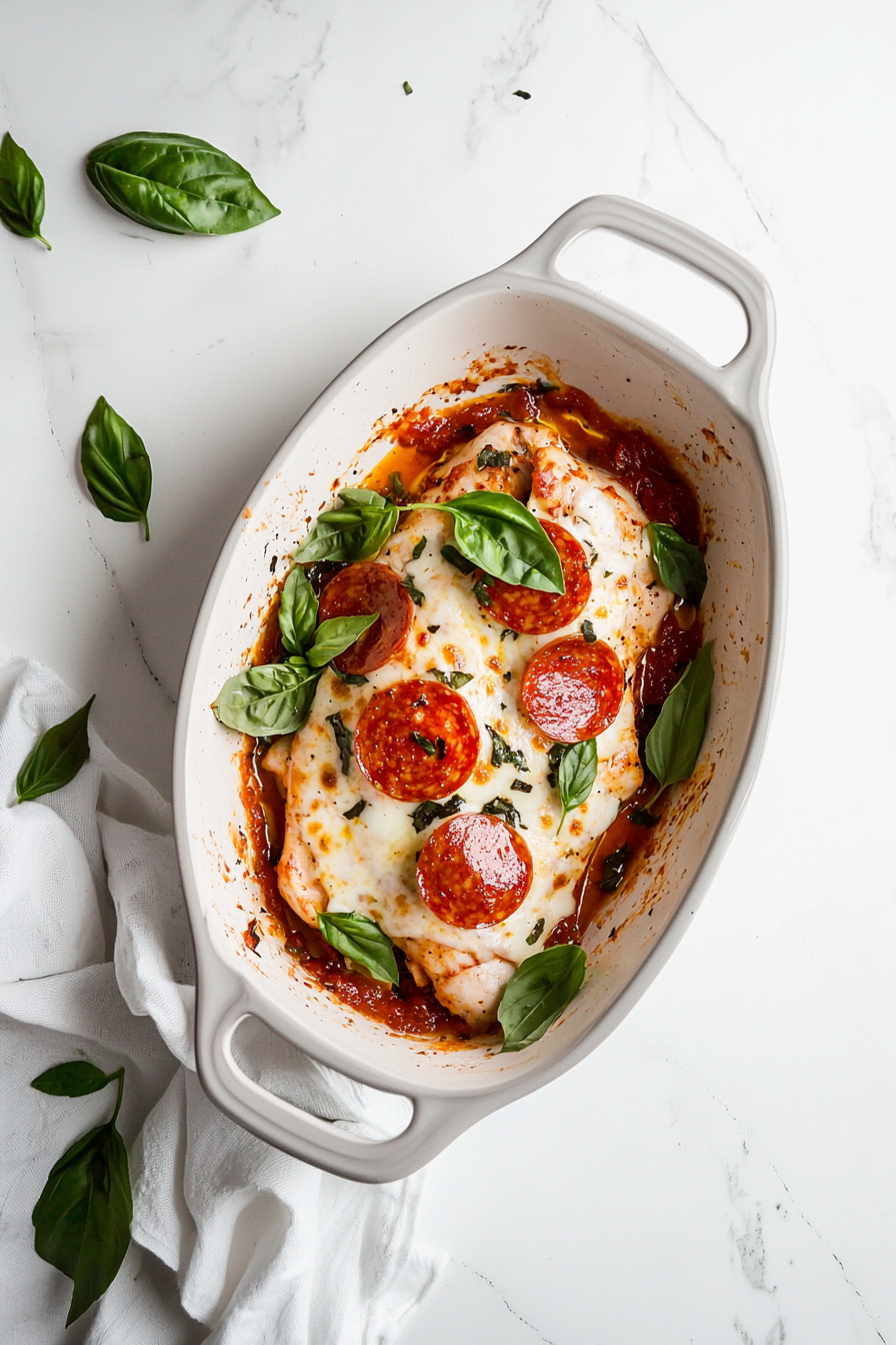 Pizza-Stuffed Chicken Breast Preparation