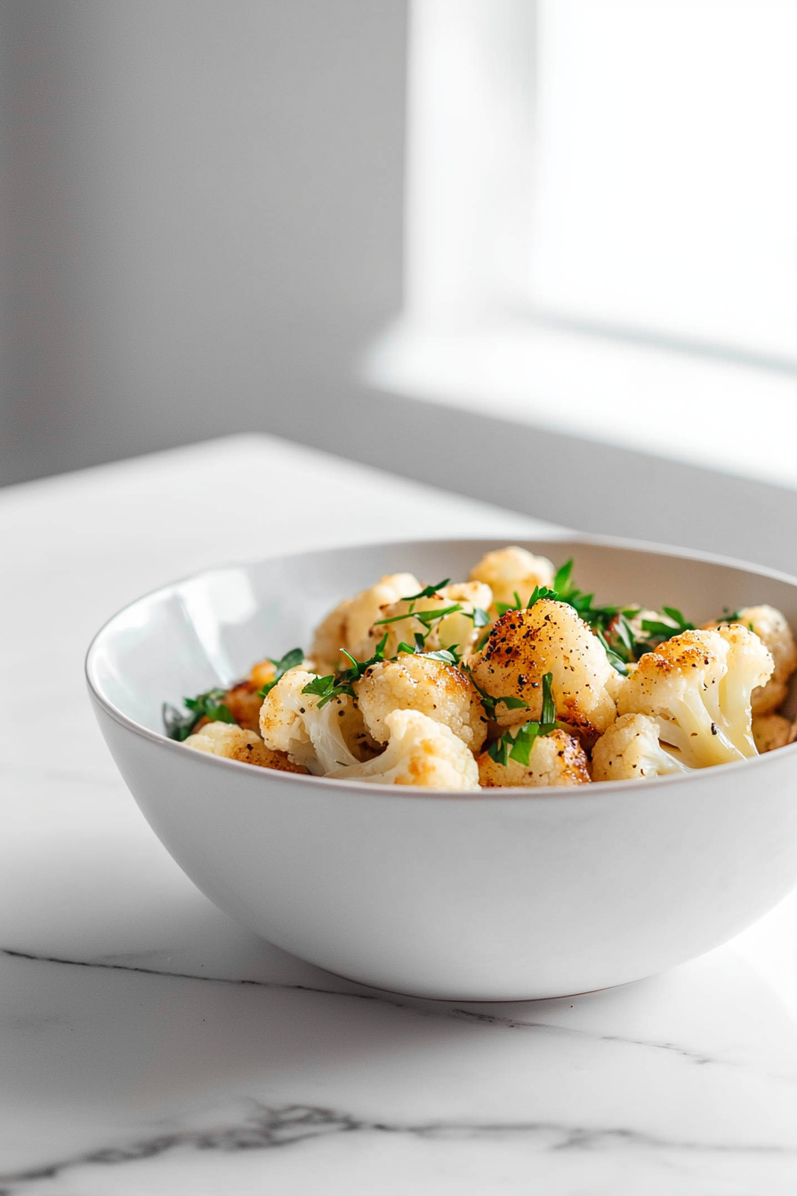 Roasted Cauliflower Popcorn with Truffle Oil