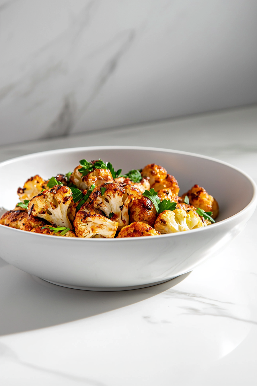 Roasted Cauliflower Popcorn with Truffle Oil