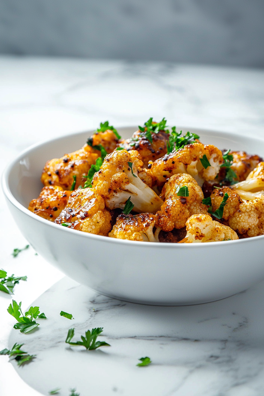 Roasted Cauliflower Popcorn with Truffle Oil