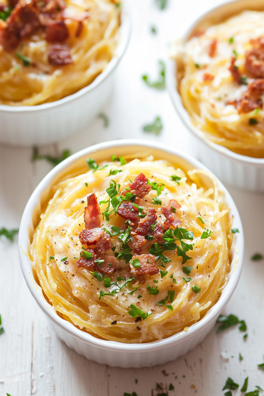 Spaghetti Squash Carbonara Cups