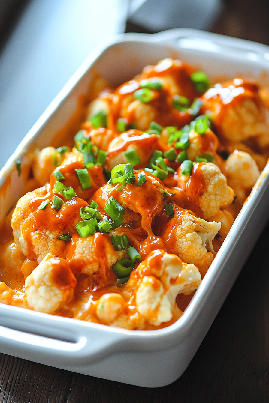 Baked Buffalo Cauliflower Mac 'n Cheese
