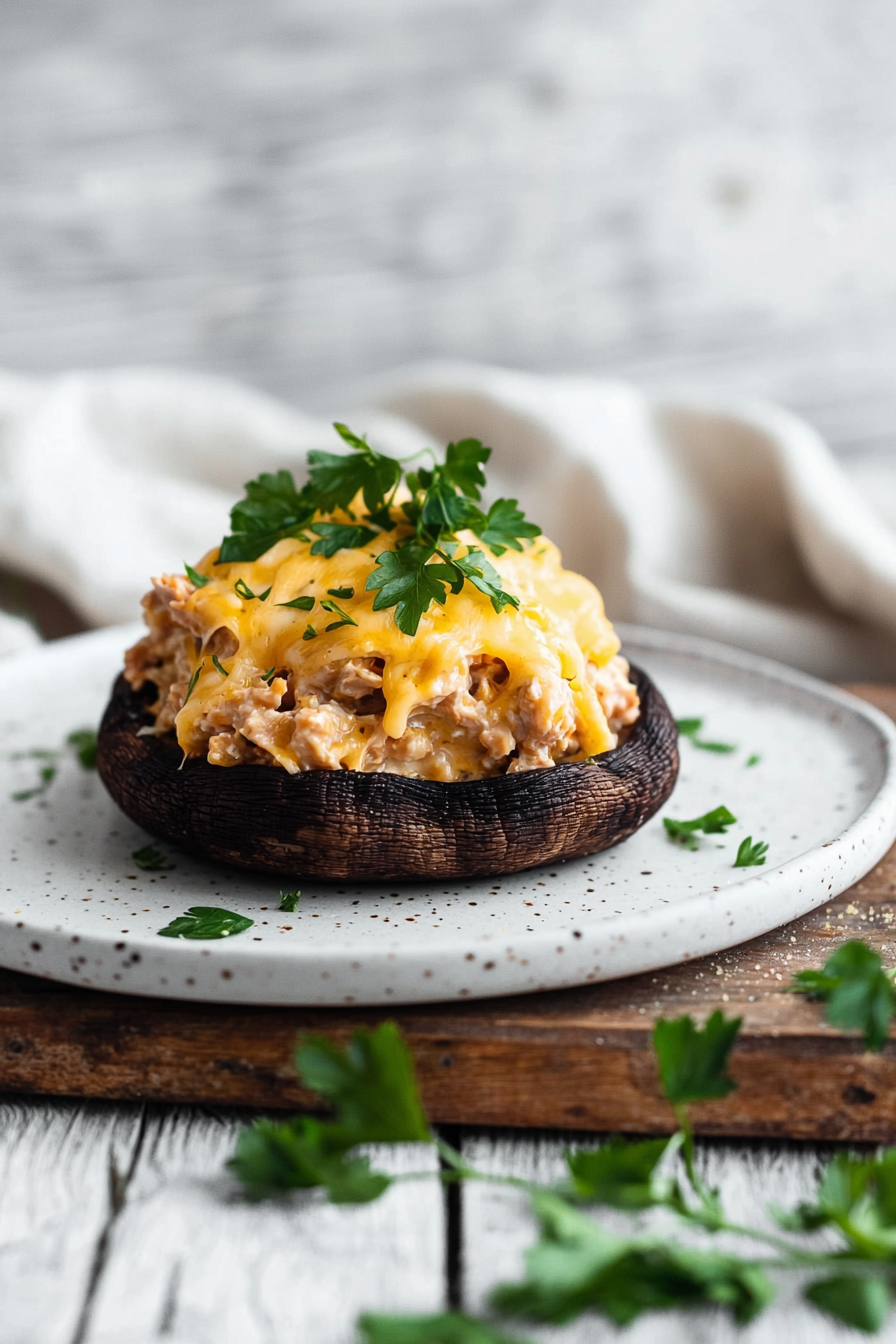 Spicy Keto Tuna Melts on Portobellos