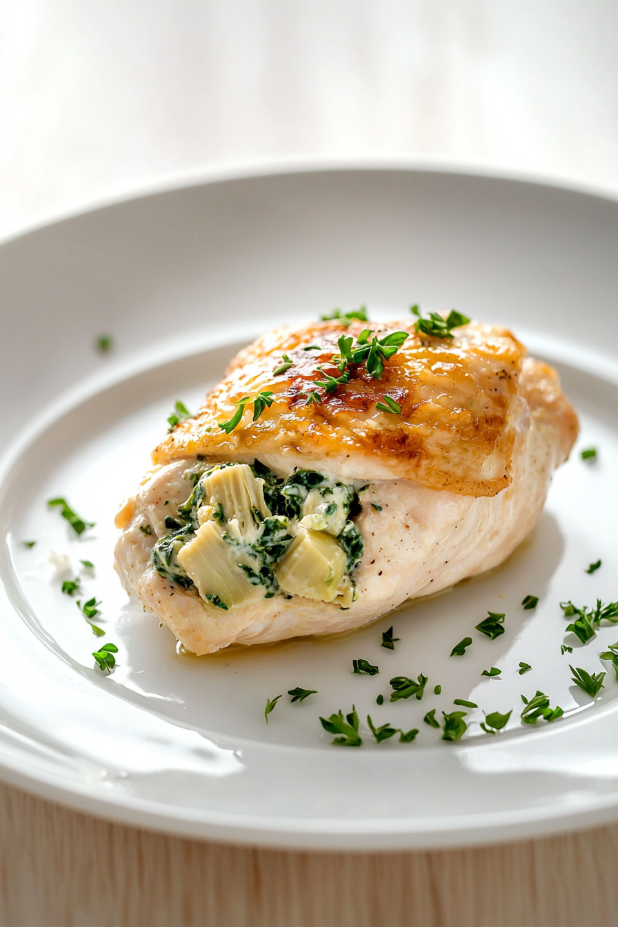 Spinach and Artichoke Stuffed Chicken Breast Preparation